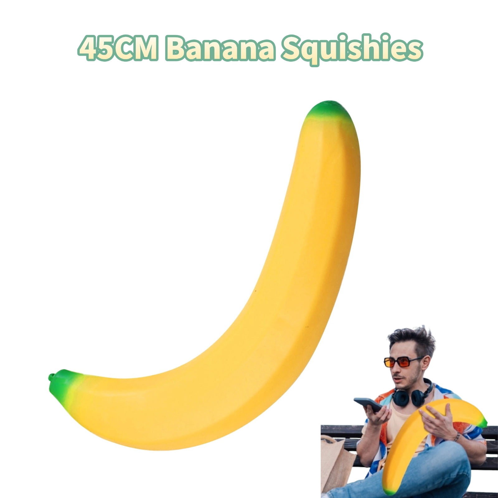 Banana Squishies, Squishies Banana, Fidget Toys Adults & Teens, Easter Basket Stuffers, HTF Sparkling Stress Relief Collectible, Sensory Stress Squeeze Toys,1PCS