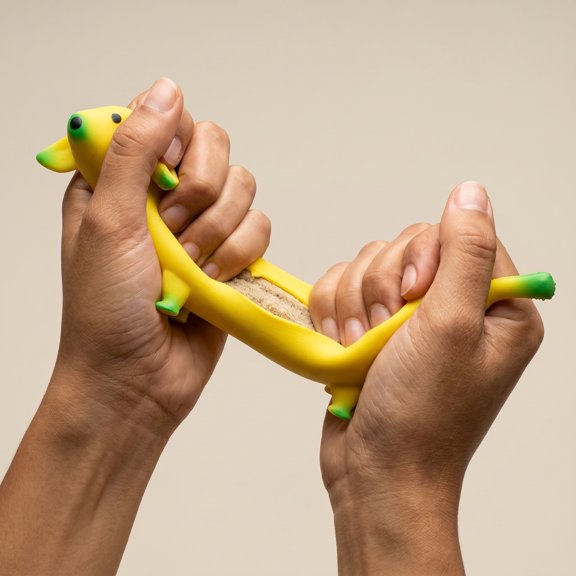 Banana Squishy Dog Squishy Stretch Squishy 5.71 Inch Deformable Squeezy Sensory Fidget Slow Rising Squishy for Relaxation Anxiety Relief