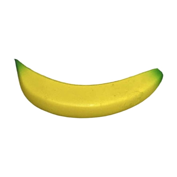 Banana Squishy Toy with Slow Rising Pu Material, 3.5 X 1 X 0.8 Inches, Yellow with Green Tips, Simulated Fruit Relaxation Toy