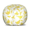 thumbnail image 1 of Banana Storage Toy Bag Chair, Repeated Pattern Watercolor Design Fruit Sketch on Plain Background, Stuffed Animal Organizer Washable Bag, Large Size, White and Pastel Yellow, by Ambesonne, 1 of 3