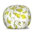 thumbnail image 1 of Banana Storage Toy Bag Chair, Retro Repeating of Fruits Peeled and Whole with Paint Spots, Stuffed Animal Organizer Washable Bag, Small Size, Yellow Dark Sepia, by Ambesonne, 1 of 3