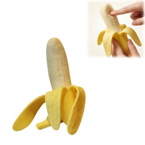 Banana Stress Balls for Adults Mini Banana Stretchy Fidget Ball Fake Fruit Squeeze Balls for Easter Basket Stuffer Easter Egg Filler Party Gift ADHD Autism Anxiety