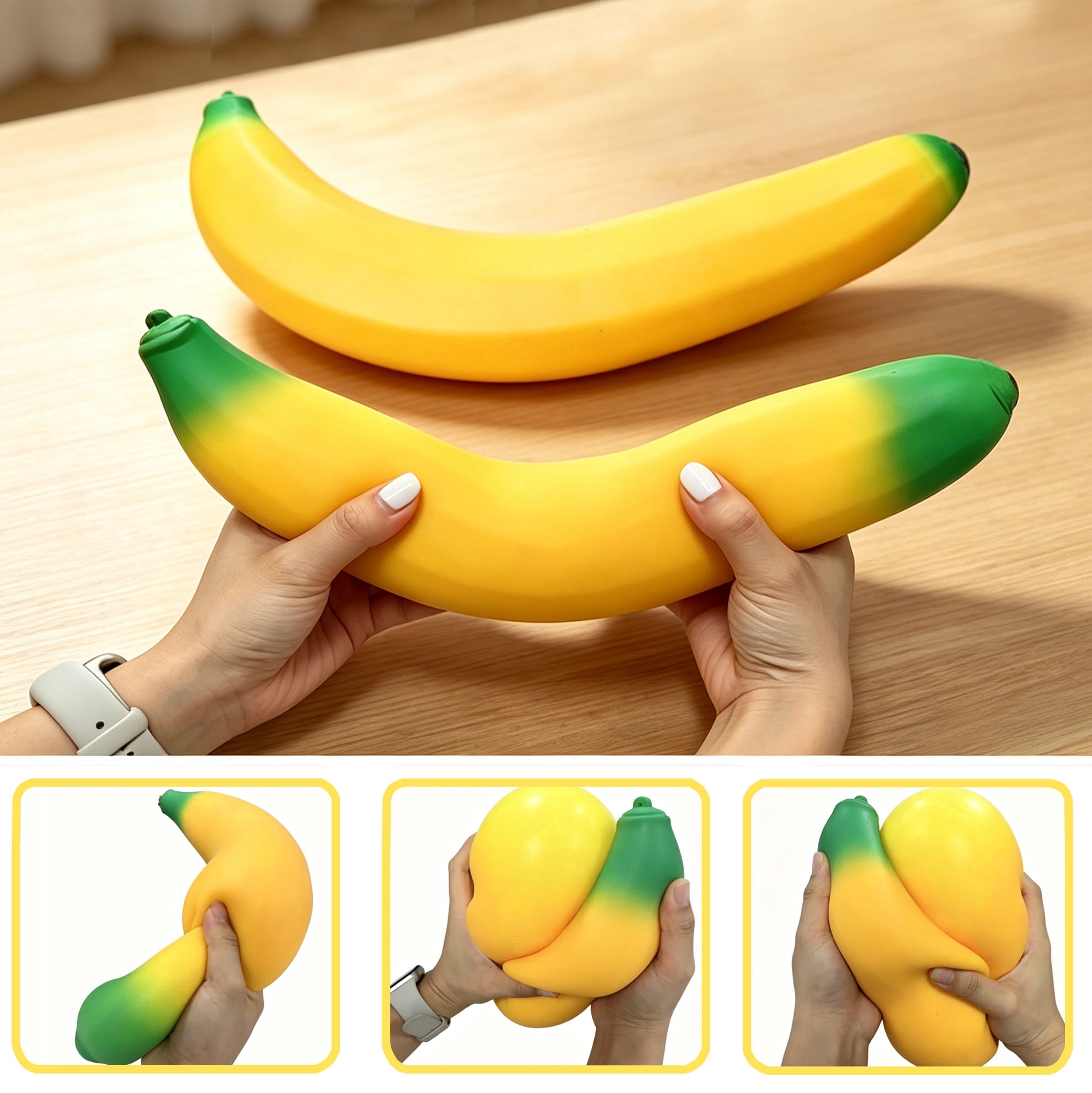 Banana Stress Toys Banana Stretchy Toys PU Relief Stress Balls Classroom Birthday Xmas Gifts Tiny Party Supplies for Relief Party Favors Bag Fillers