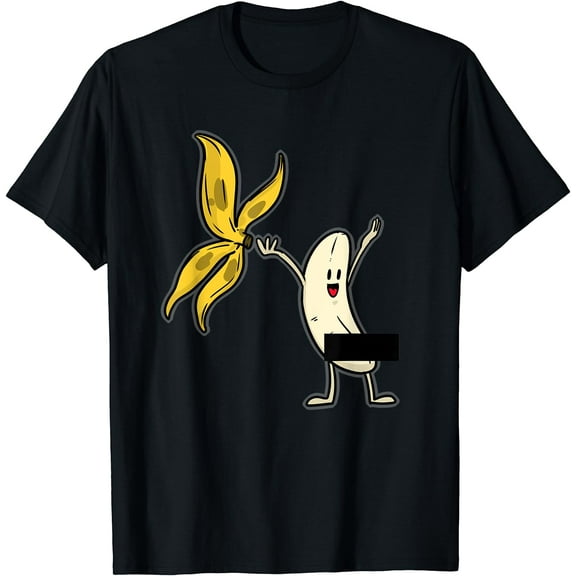 Banana Striptease Censored T-Shirt Naked Funny Adult T-Shirt