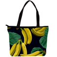 thumbnail image 1 of Banana Stylish Canvas Leather Mix Handbag with Twill, Sponge, Jeanette Material - 30x10.5x39cm Dimensions, 1 of 5