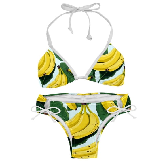Banana Swimsuit Women Bikini Set Two-Pack Detachable Sponge Adjustable Strap for Swimming Suits Beachwear