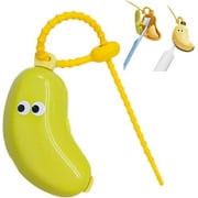 Banana Toothbrush Cover, Fun Banana Fruits Toothbrush Cover with Toothpaste Dispenser, Travel Toothbrush Head Covers Toothbrush Protector Cap, Portable Brush Travel Case