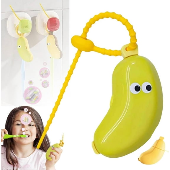 Banana Toothbrush Cover with Toothpaste Dispenser, 2025 New Toothbrush Protector Cap, Cute Fruit Toothbrush Holder, Portable Clip-On Toothbrush Head Holder for Home Travel Outdoor Camping