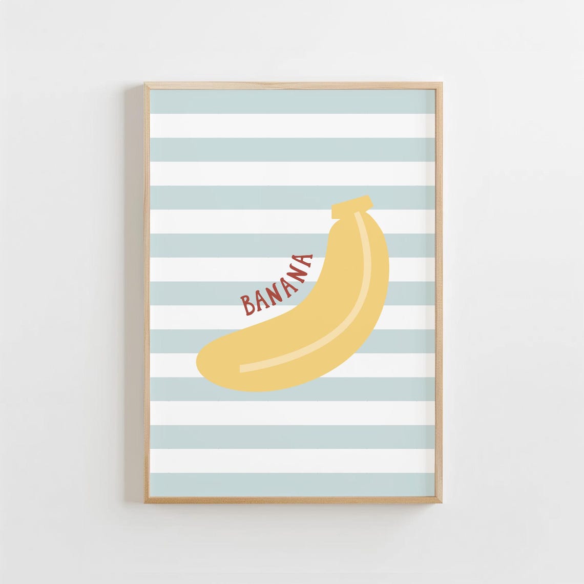 Banana Wall Art Cute Fruit Nursery Print Unframed Paper Poster 8x10in 