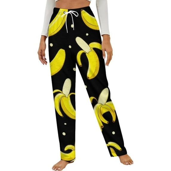 Banana Winter Female Pants Flannel High Waist Women Pants Lady Warm Straight Leg Plush Trousers