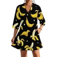 thumbnail image 1 of Banana Womens Dress With Pockets Summer V Neck 3/4 Sleeve Dress Plus Size Loose Dress, 1 of 7