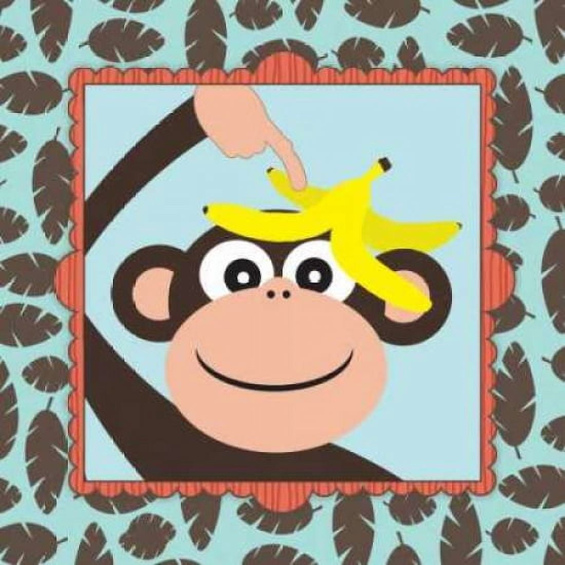 Banana on Monkey Canvas Art - Stephanie Marrott (24 x 24)
