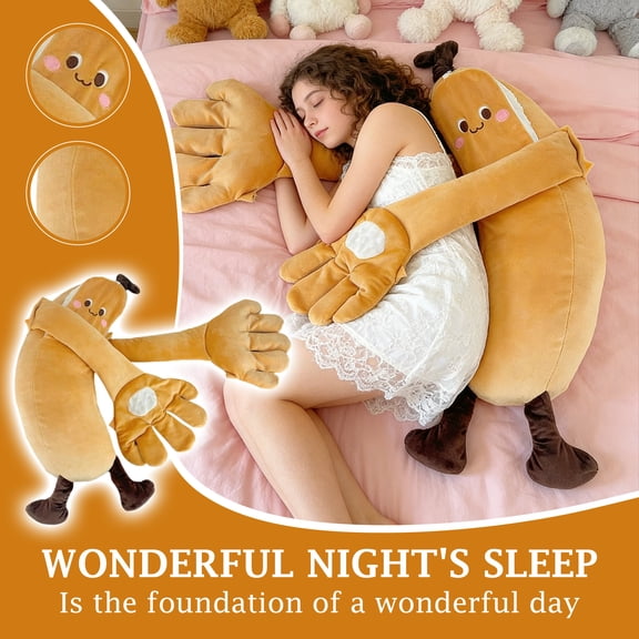 Banana shape Soothing -shaped Hug Pillow - Oval Shape, Electric Gently Pats, Promotes Restful Sleep, Best Gift For Birthdays, Valentine's Day, Easter - A