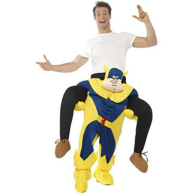 Bananaman Piggy Back Costume Adult Blue Bananaman Piggy Back Costume Adult Blue
