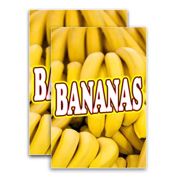 Bananas (24" X 36") Vinyl Decal Only (Pack of 2) |Sign|Sticker|Poster