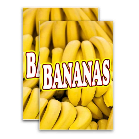 Bananas (24" X 36") Vinyl Decal Only (Pack of 2) |Sign|Sticker|Poster