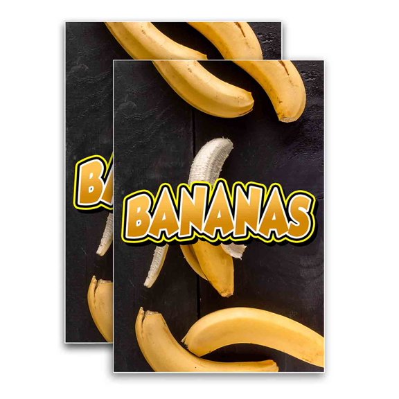 Bananas (24" X 36") Vinyl Decal Only (Pack of 2) |Sign|Sticker|Poster