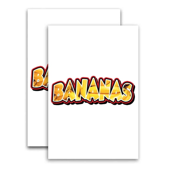 Bananas (24" X 36") Vinyl Decal Only (Pack of 2) |Sign|Sticker|Poster