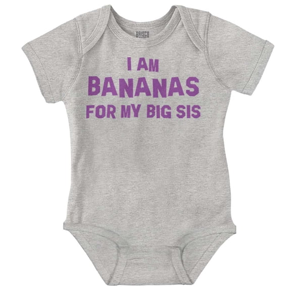 Bananas Big Sister Cute Little Sis Romper Boys or Girls Infant Baby Brisco Brands 18M