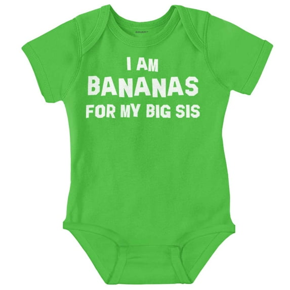 Bananas Big Sister Cute Little Sis Romper Boys or Girls Infant Baby Brisco Brands 18M