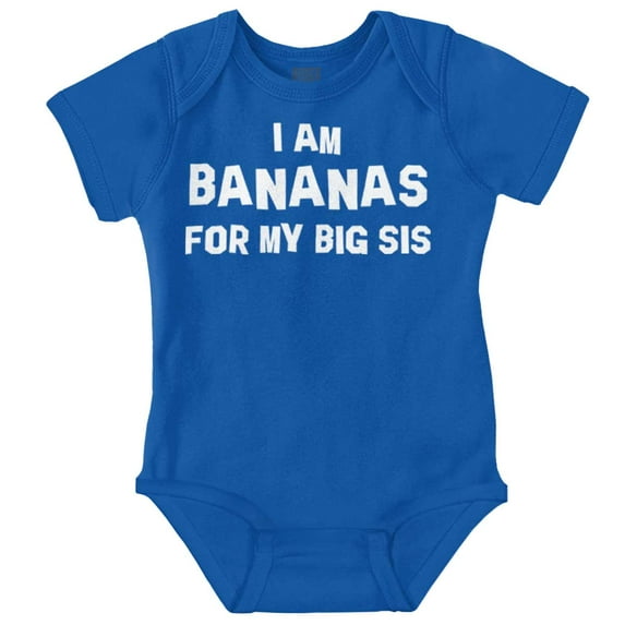 Bananas Big Sister Cute Little Sis Romper Boys or Girls Infant Baby Brisco Brands 24M