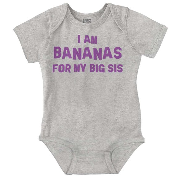 Bananas Big Sister Cute Little Sis Romper Boys or Girls Infant Baby Brisco Brands 6M