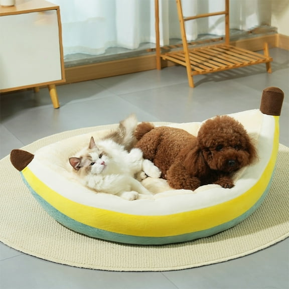 Bananas Boats Shaped Pet Nests,Open Dog And Cats House,Thickened And Heightened Winter Warm Pet Bed With Non-slipping Bottom,Pet Supplies for All Seasons.