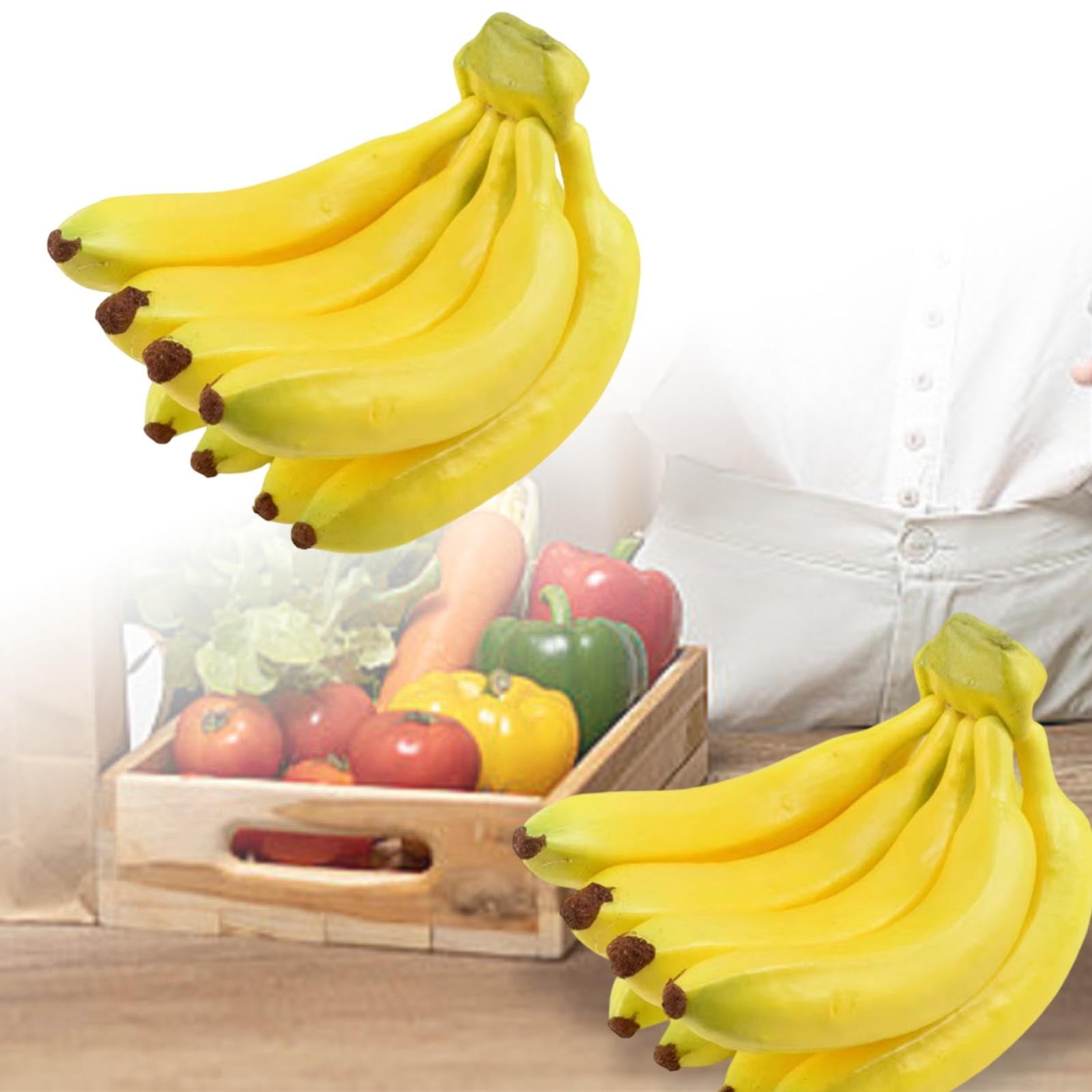 Bananas Bunch Lifelike Banana Cluster for Desktop Home Photography Prop Kitchen Party Display