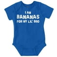 thumbnail image 1 of Bananas For Lil Bro Younger Brother Romper Boys or Girls Infant Baby Brisco Brands 12M, 1 of 6
