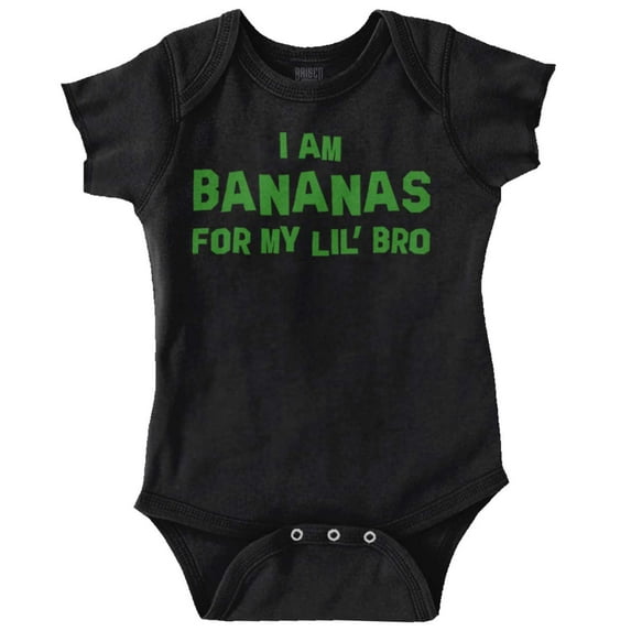 Bananas For Lil Bro Younger Brother Romper Boys or Girls Infant Baby Brisco Brands 12M