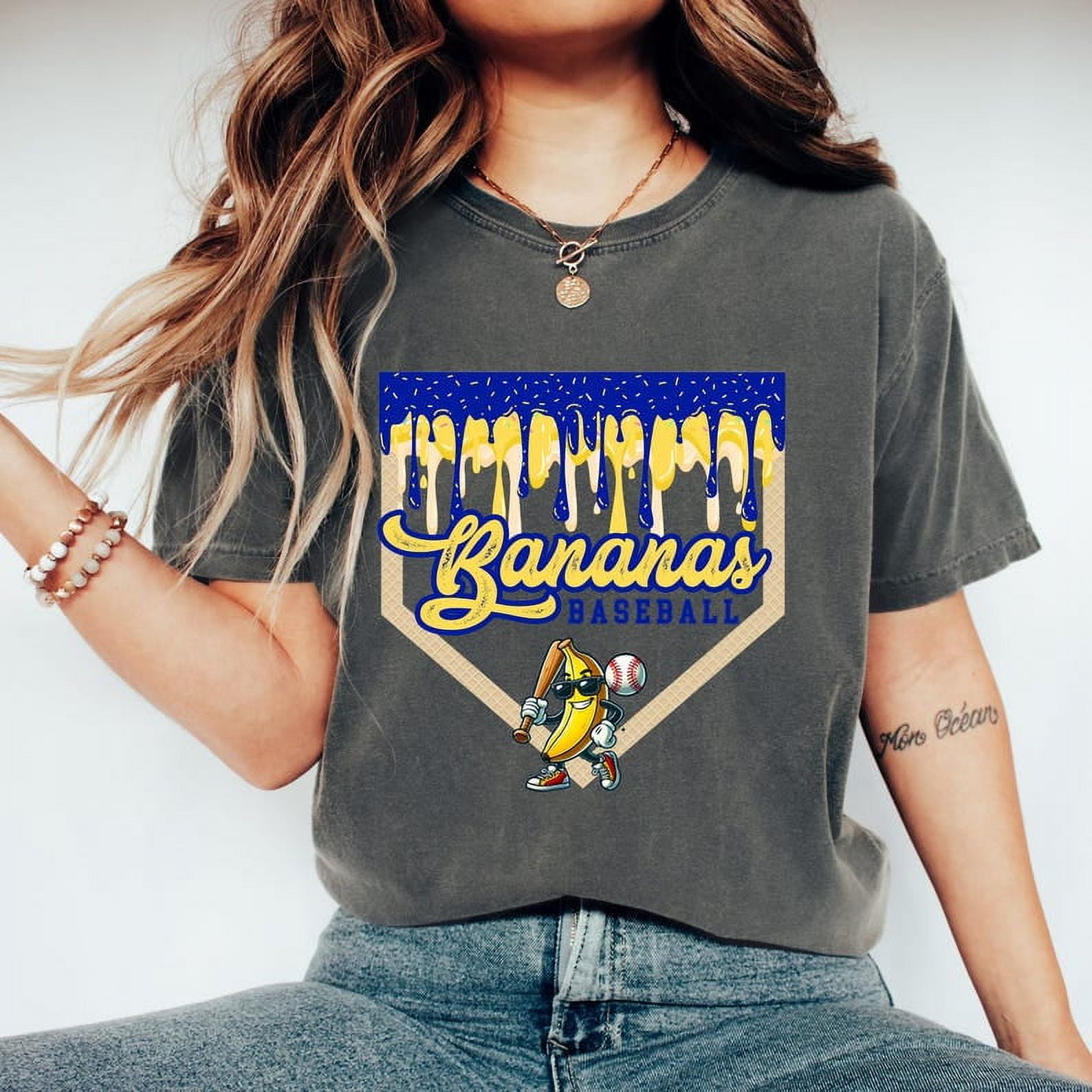 Bananas Funny Baseball T-Shirt, Jersey Style Sports Fan Gift, Custom Graphic Tee, Hoodie or Long Sleeve Shirt, Gift for Him or Her