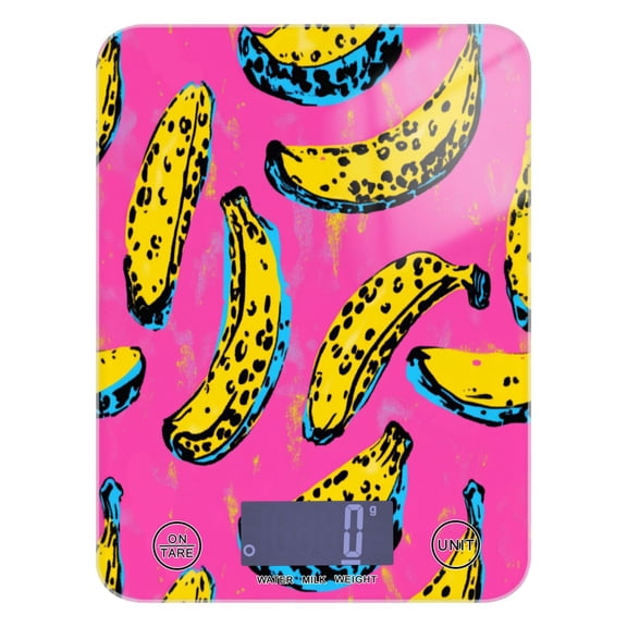 Bananas Pattern Food Scale Digital Kitchen Scale Waterproof Grams Ounces lbs for For Baking and Cooking