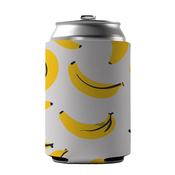 Bananas Scattered Pattern Drink Beer Soda Insulated Sleeve Holder Can Cooler Hugger