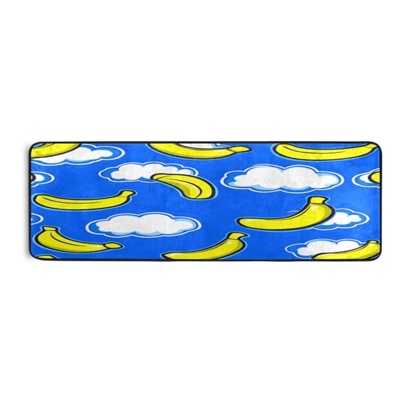 Bananas and Sky 72x24" Runner Rug, Non-Slip Memory Foam Cushion, Anti-Crease for Hallways and Bedrooms