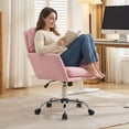thumbnail image 1 of Peispie Big and Tall Office Chair 380lbs, Swivel Computer Desk Chair Mid-Back, Thick Padded Vanity Chair, Pink, 1 of 9