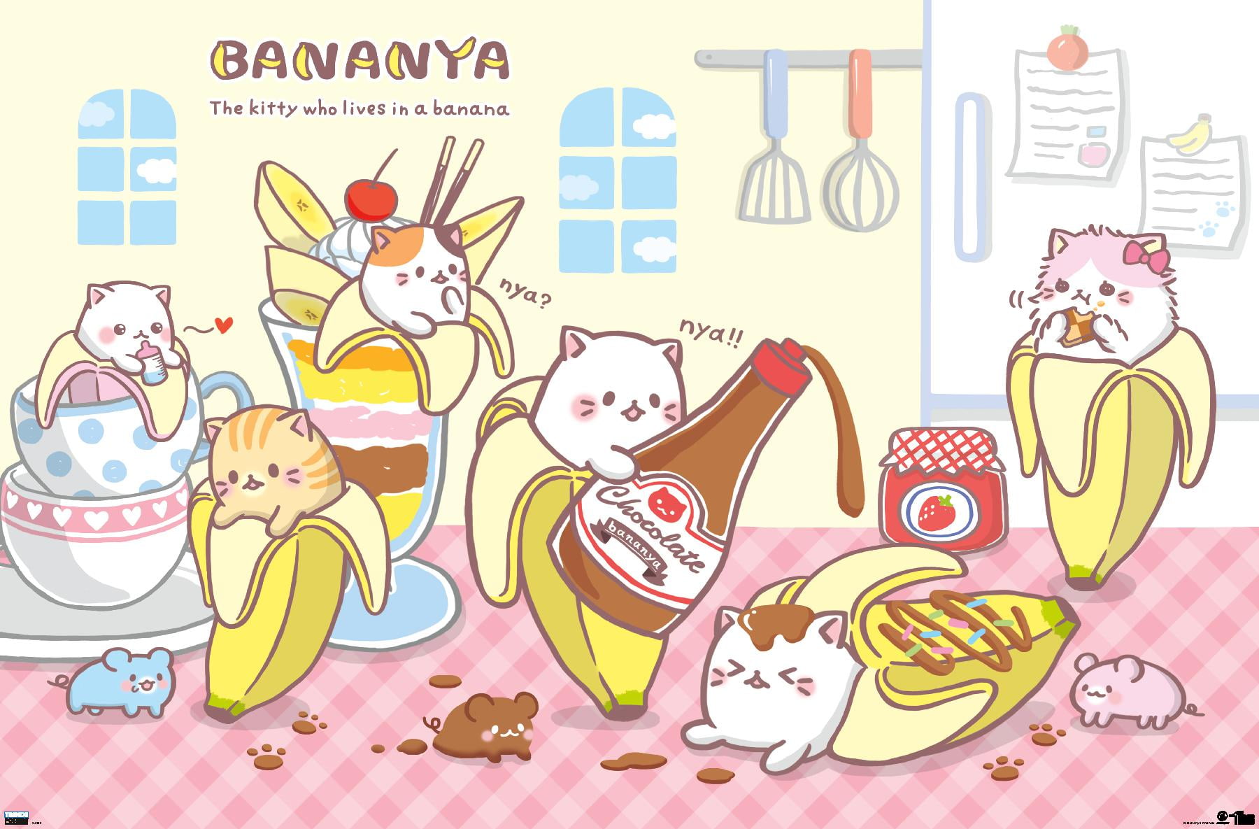 Bananya - Chocolate Wall Poster with Push Pins, 14.725