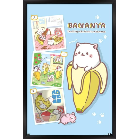 Bananya - Collage Wall Poster, 14.725" x 22.375" Framed