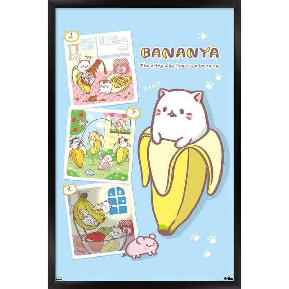 Bananya - Collage Wall Poster, 22.375" x 34" Framed