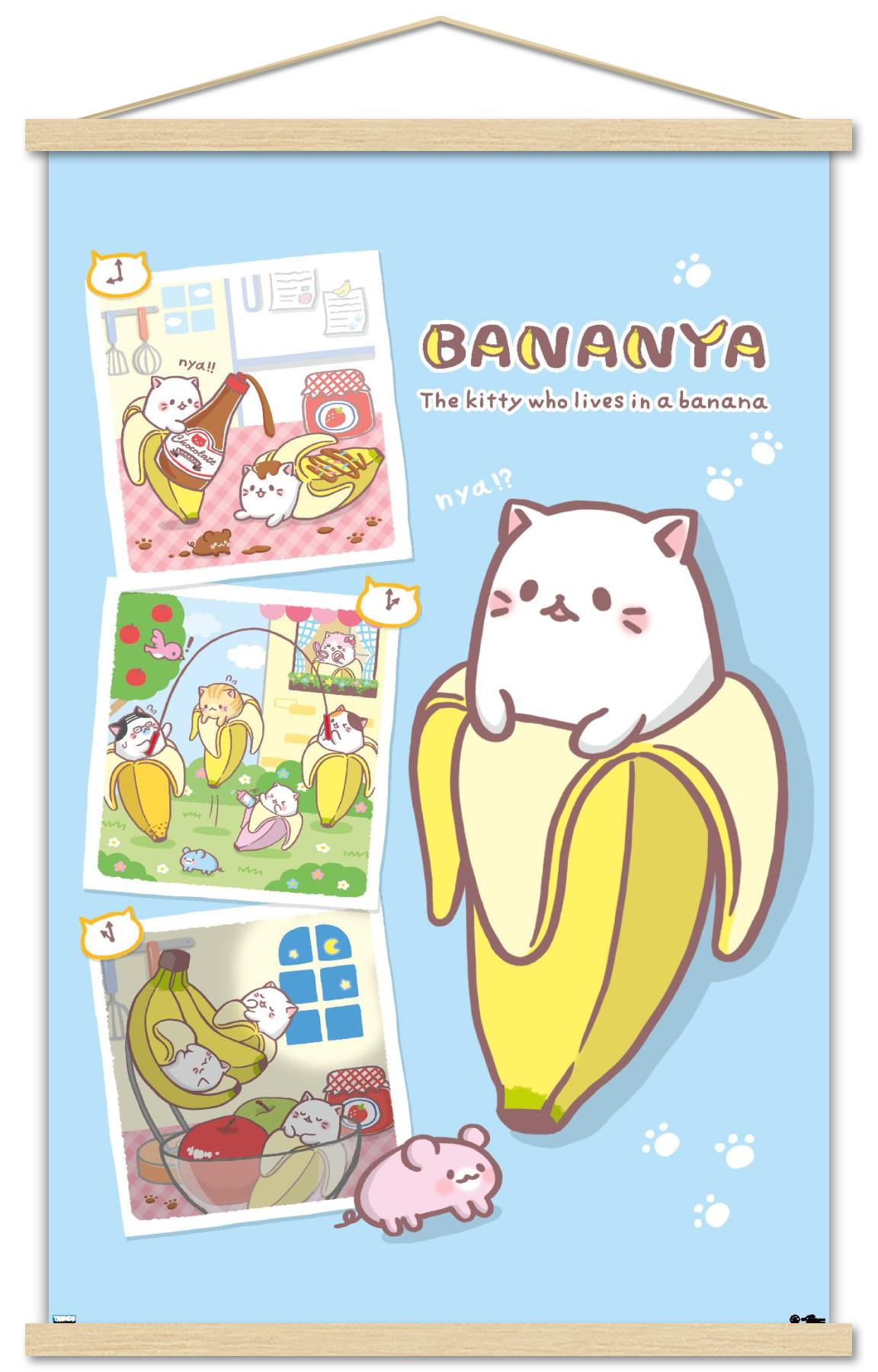 Bananya - Collage Wall Poster with Magnetic Frame, 22.375" x 34"
