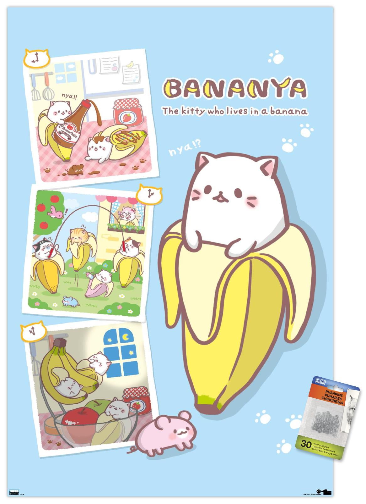 Bananya - Collage Wall Poster with Push Pins, 22.375" x 34"