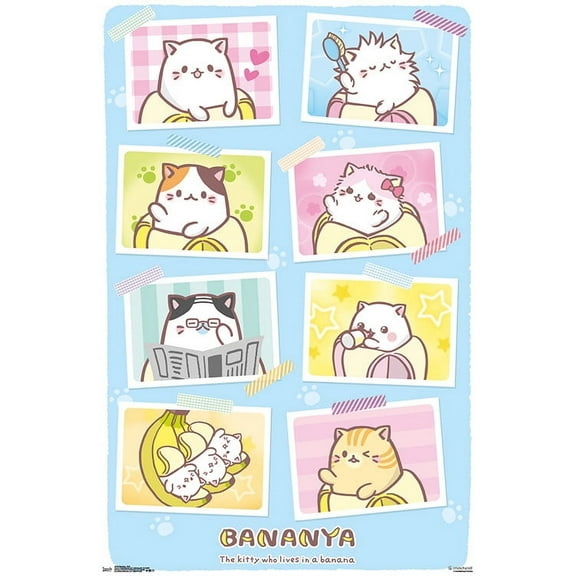 Bananya - Grid Wall Poster, 22.375" x 34"