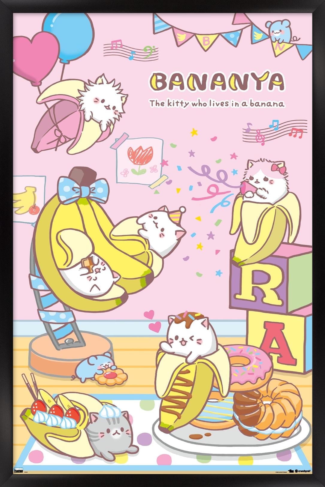 Bananya - Party Wall Poster, 14.725" x 22.375" Framed