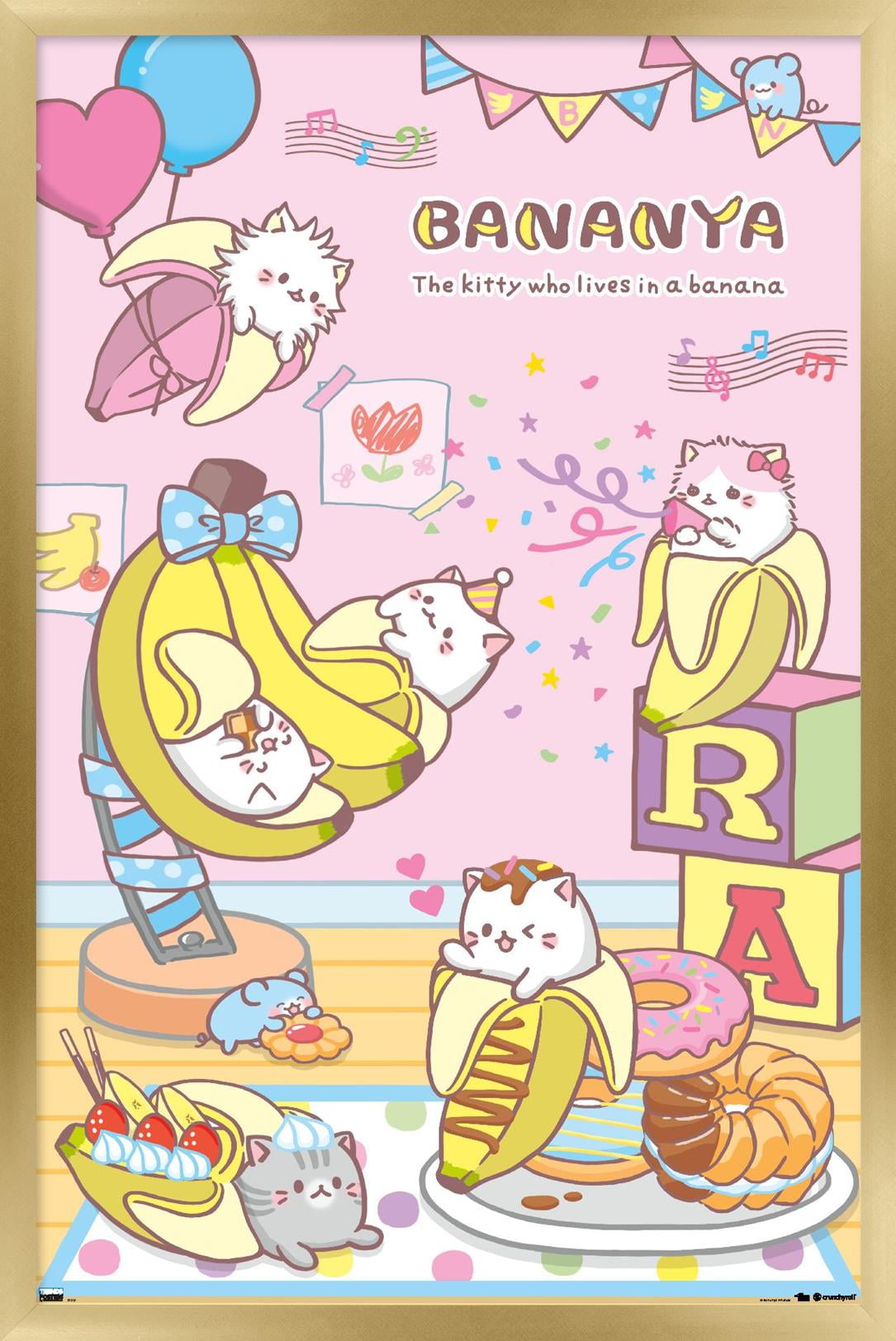 Bananya - Party Wall Poster, 14.725" x 22.375" Framed