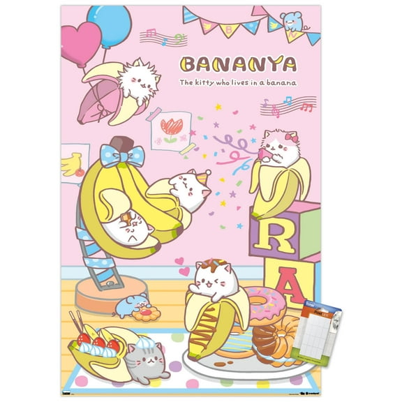 Bananya - Party Wall Poster, 14.725" x 22.375"