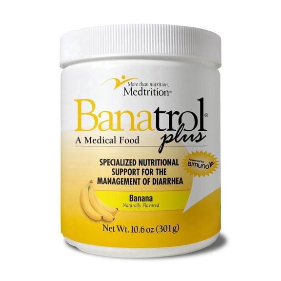 Banatrol Natural Anti-Diarrheal with Prebiotics, Relief from Chronic Diarrhea, IBS, Recurring Diarrhea, Clinically Supported Medical Food, Non-Constipating, 28 Servings (Banana)