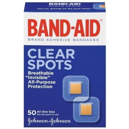 Band-Aid Adhesive Bandage Clear Spots Quiltvent Technology, 50ct, 8-Pack