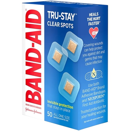 Band-Aid Adhesive Bandages Clear Spots All One Size - 50 count Each