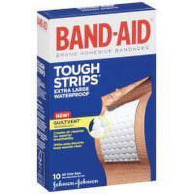 Band-Aid Adhesive, Extra Large Tough-Strips Waterproof (Pack of 24)
