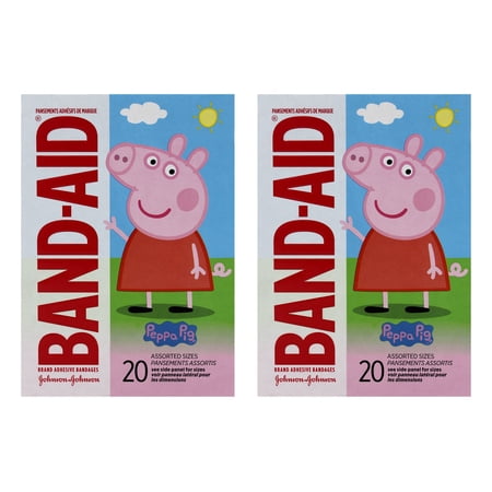 Band-Aid Bandages, Peppa Pig, Assorted Sizes 20 ct (Pack of 2)