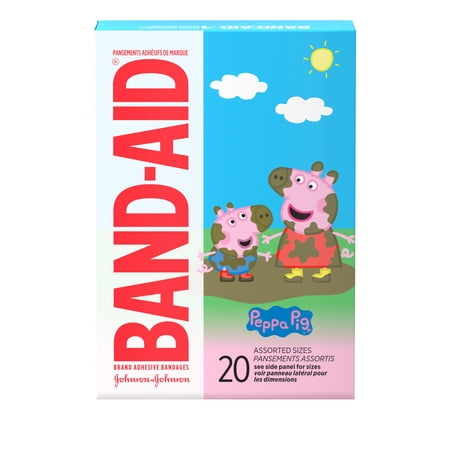 Band-Aid Bandages, Peppa Pig, Assorted Sizes 20 ct (Pack of 4)